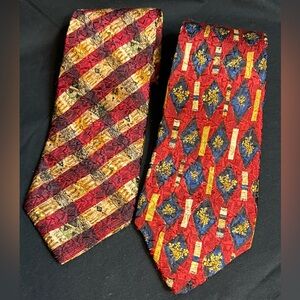 Lot of 2 Ermenegildo Zegna Men’s Exclusive Design 56” Long 100% Seta Silk Ties